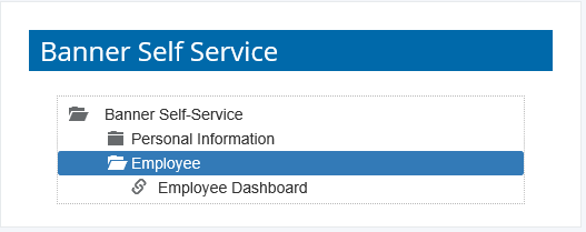 A screenshot of the Employee Section in Banner Self Service within the Wheaton Portal