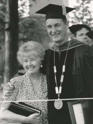 President Richard Chase with Mary Chase at Inauguration