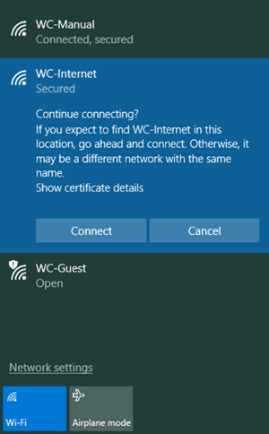 Wireless Certificate Error