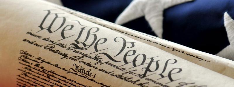 U.S. Constitution and flag