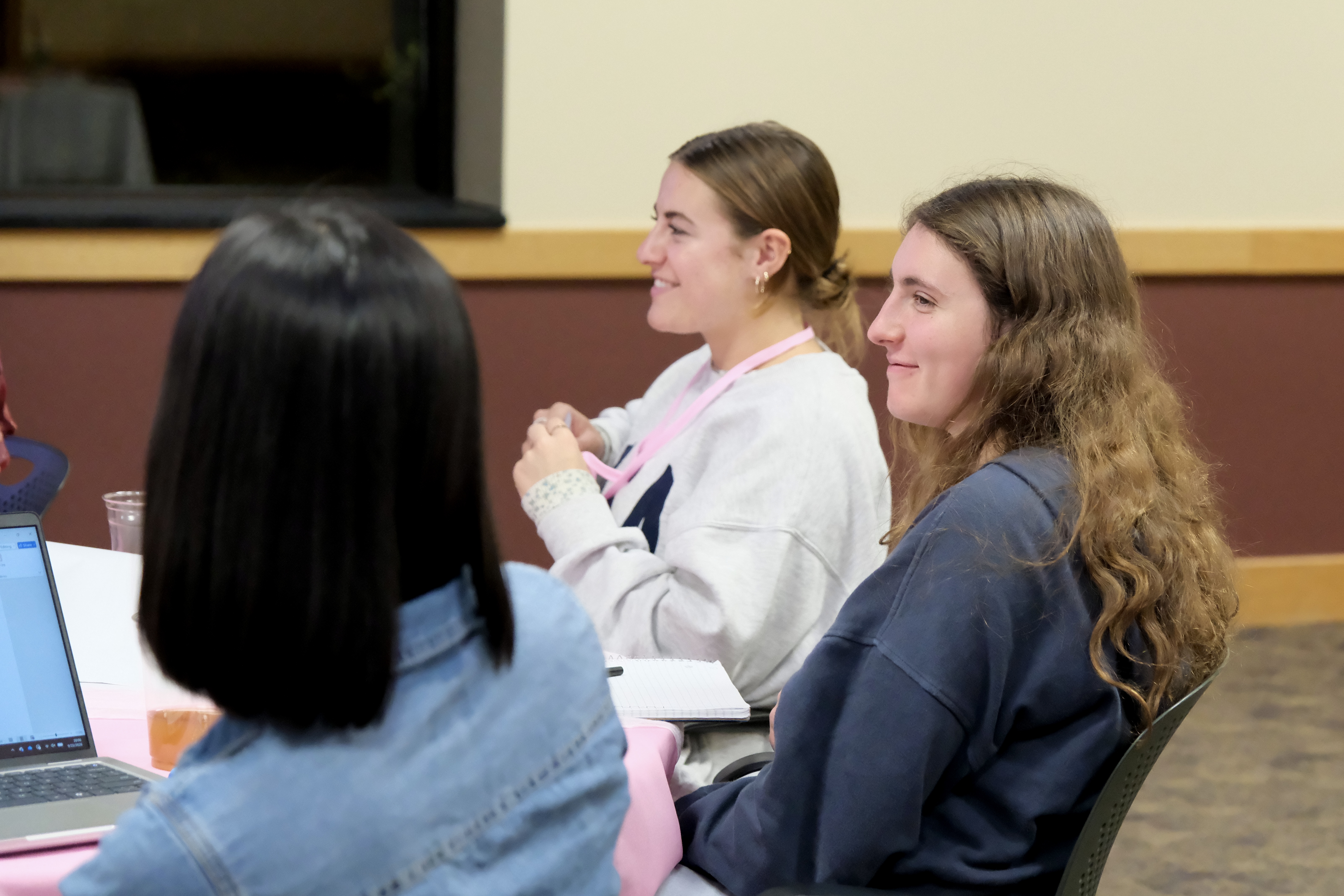 female student listening