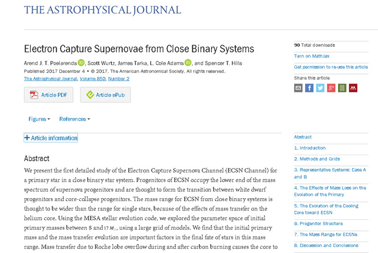 Astrophysical Journal screenshot Astrophysical Journal screenshot