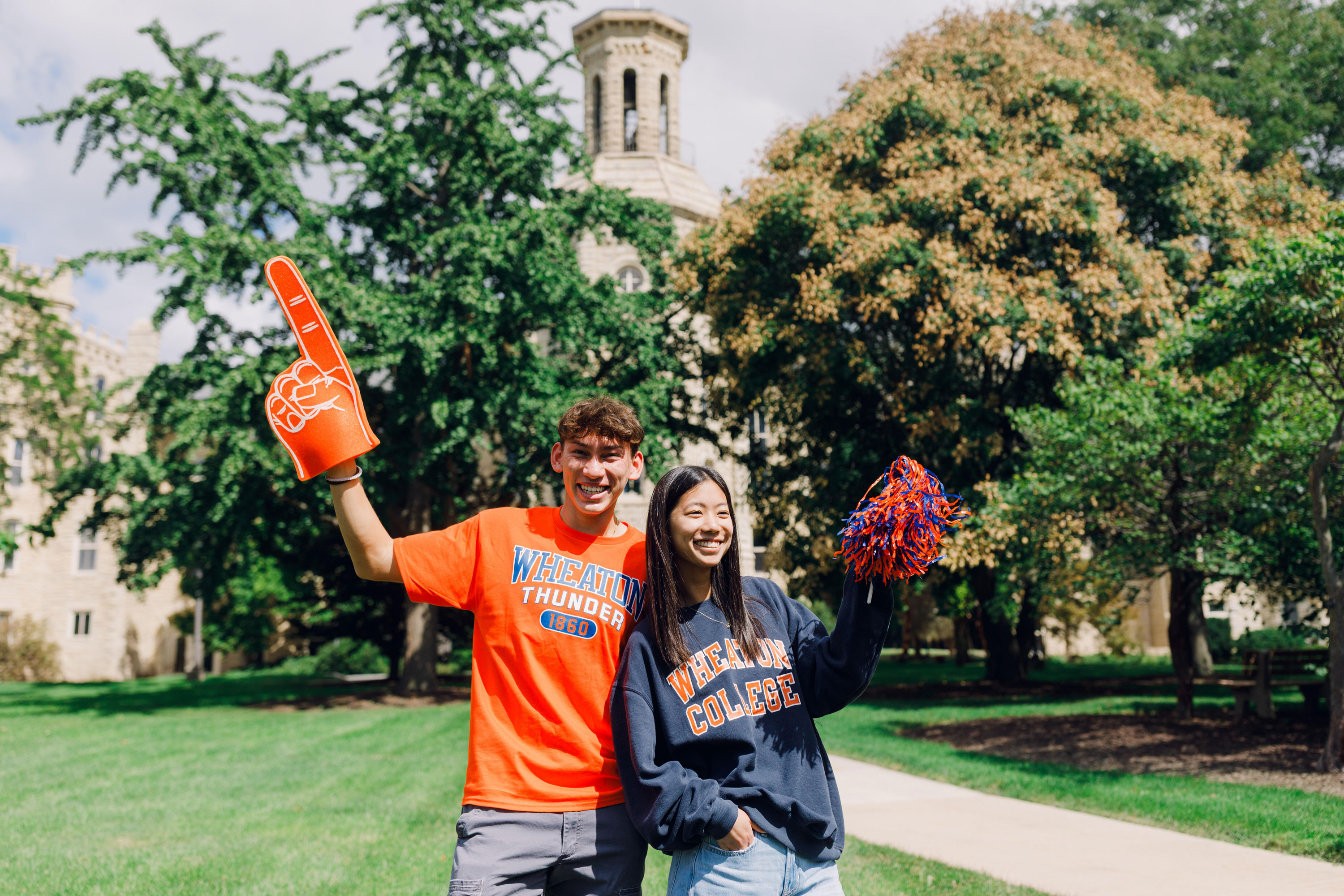 Wheaton Student Ambassadors in front of Blanchard Hall