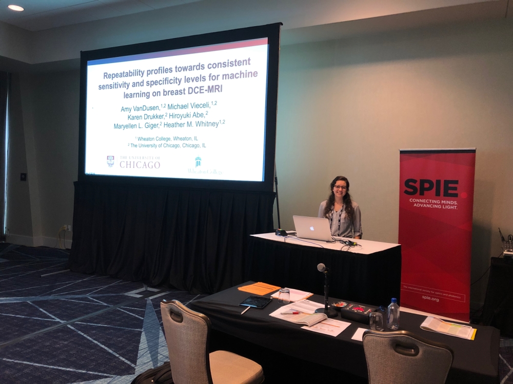 Amy Van Dusen presents her talk at SPIE Medical Imaging 2020 Amy Van Dusen presents her talk at SPIE Medical Imaging 2020