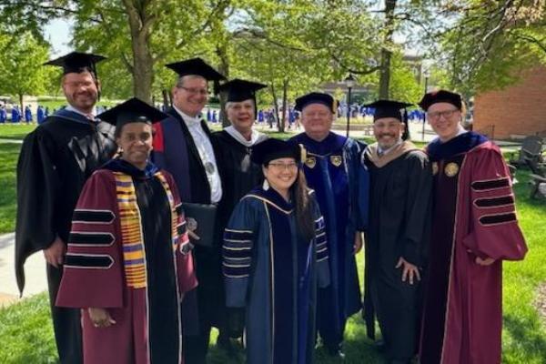 Senior Administrative Cabinet in Regalia at Commencement 2023