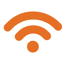 An orange wifi signal