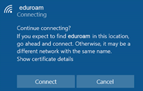 eduroam Windows 10 Connect
