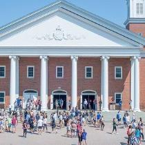 Students leaving Edman Chapel