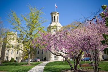 Blanchard Hall with Spring Trees