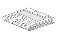 Sketch of a folded newspaper