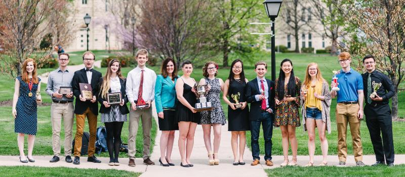 Wheaton College Debate Team 2016-17 in front of Blanchard Hall