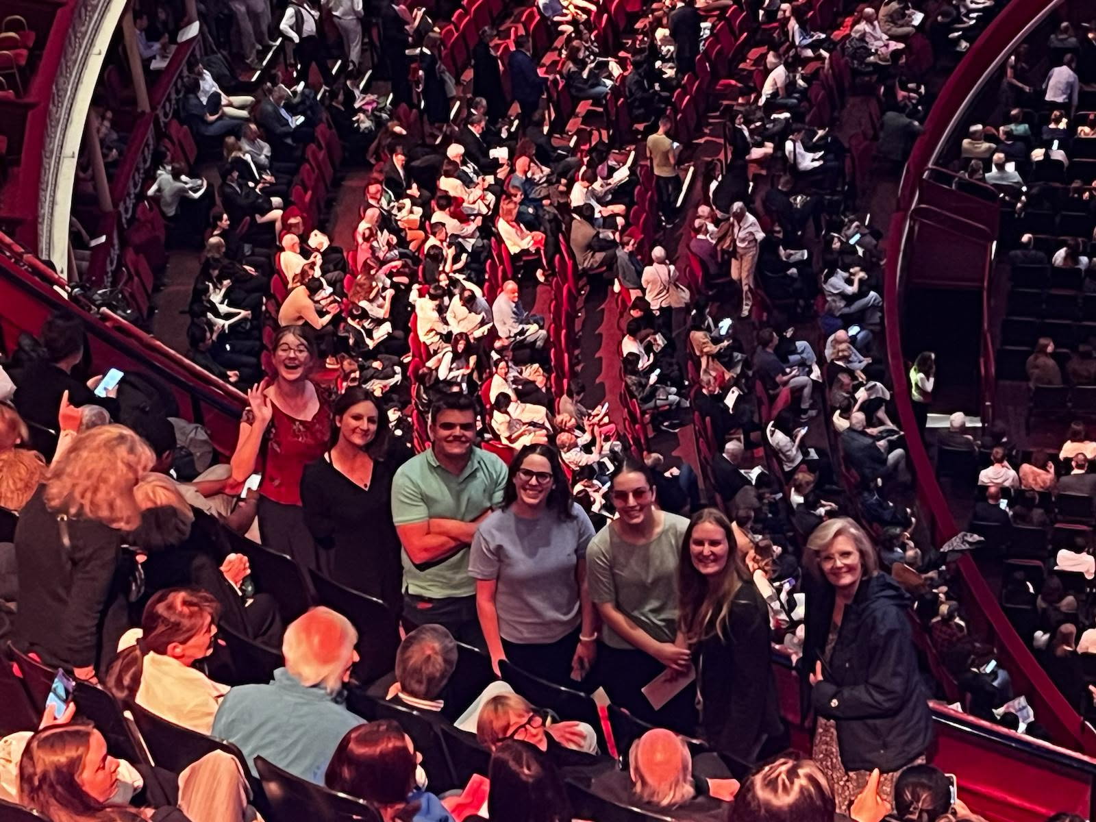 Professor Sarah Holman with students at Albert hall