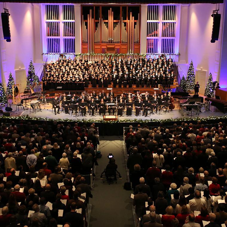 edman chapel with the christmas festival