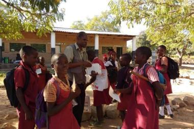 Tarcisio with students in Zimbabwe