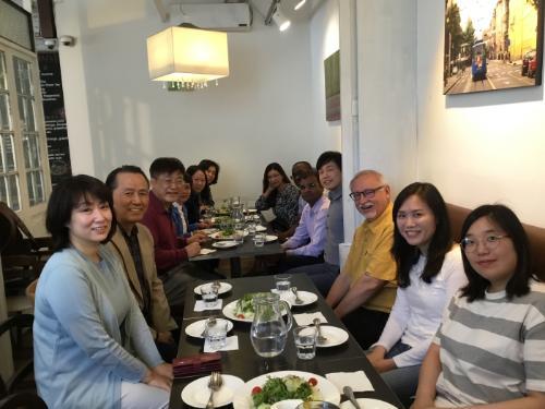 Dr. Walton and Friends at lunch in South Korea