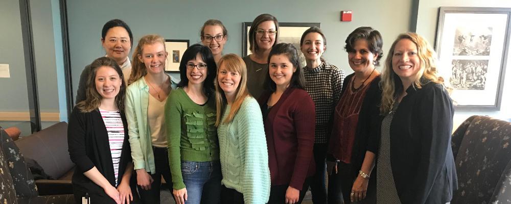 a group of people smiling