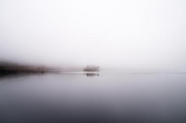 lake in fog