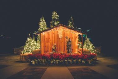 an outdoor nativity scene