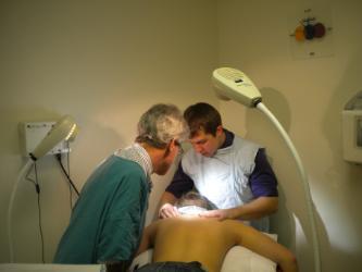 Matt Fenlason with patient