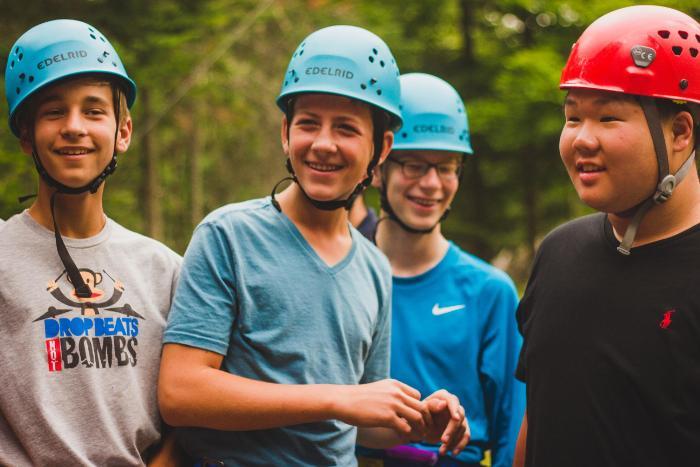 camper boys smiling at honeyrock