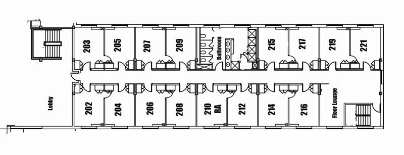 Sample Floor Plan - Smith Residence Hall - Wheaton College
