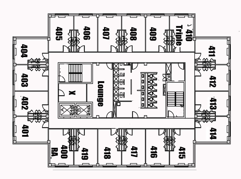 Sample Floor Plan - Traber Residence Hall - Wheaton College