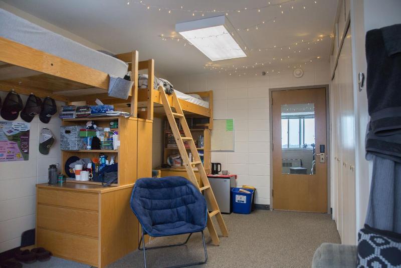 Traber Dorm Room Interior at Wheaton College IL