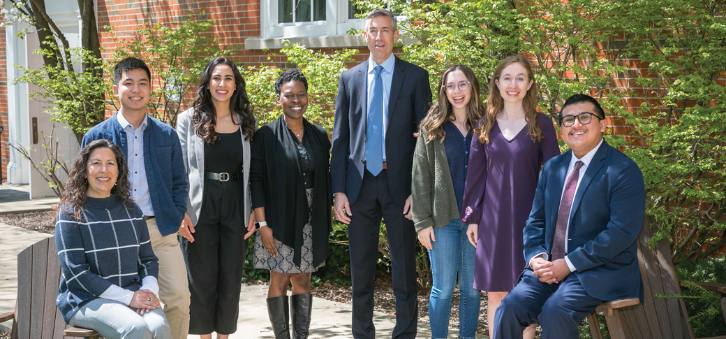 Wheaton College IL Alumni Association Senior Scholarship award recipients with Board directors