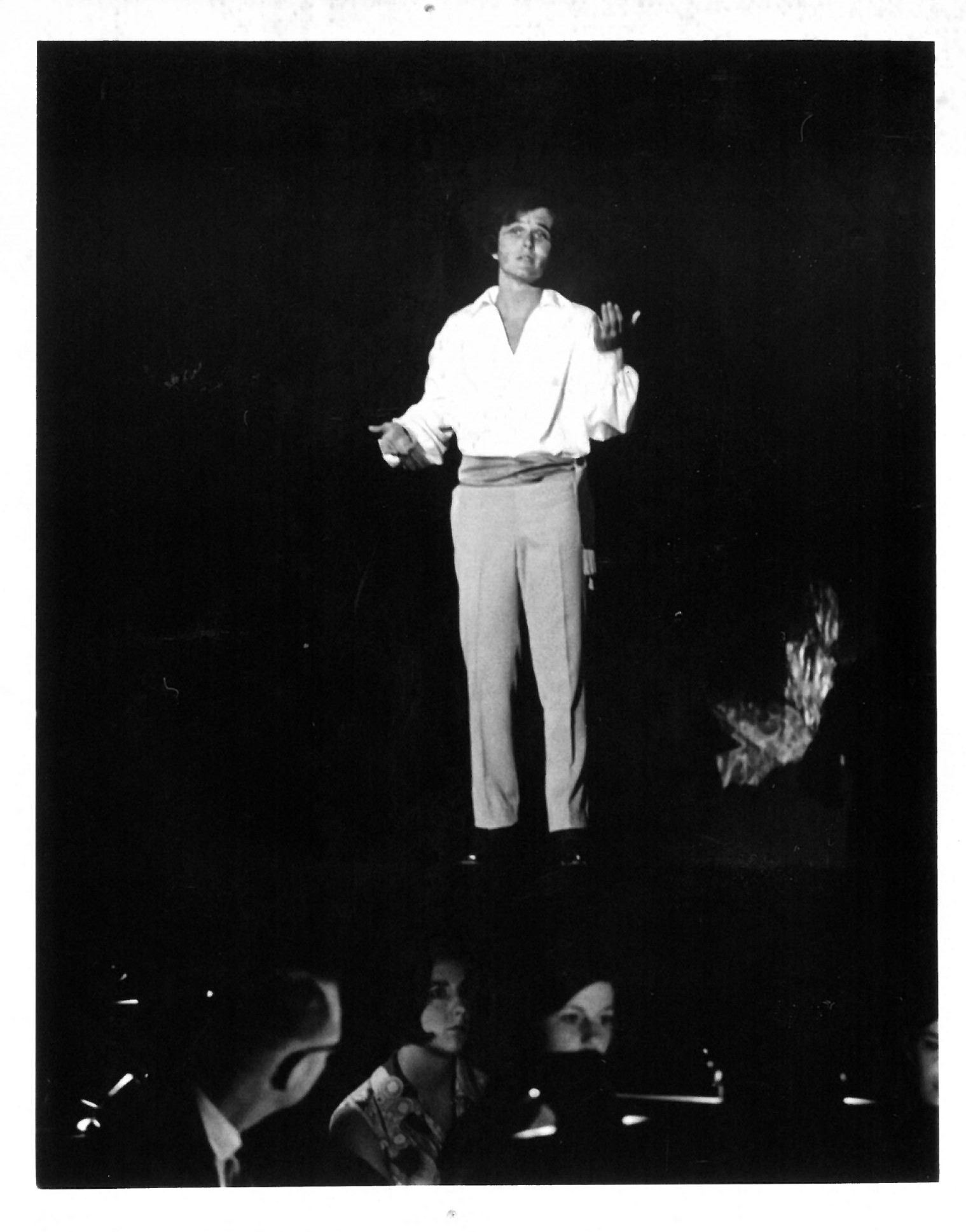 Wheaton College IL Mike Stauffer performs monologue in On A Clear Day theater production 1970