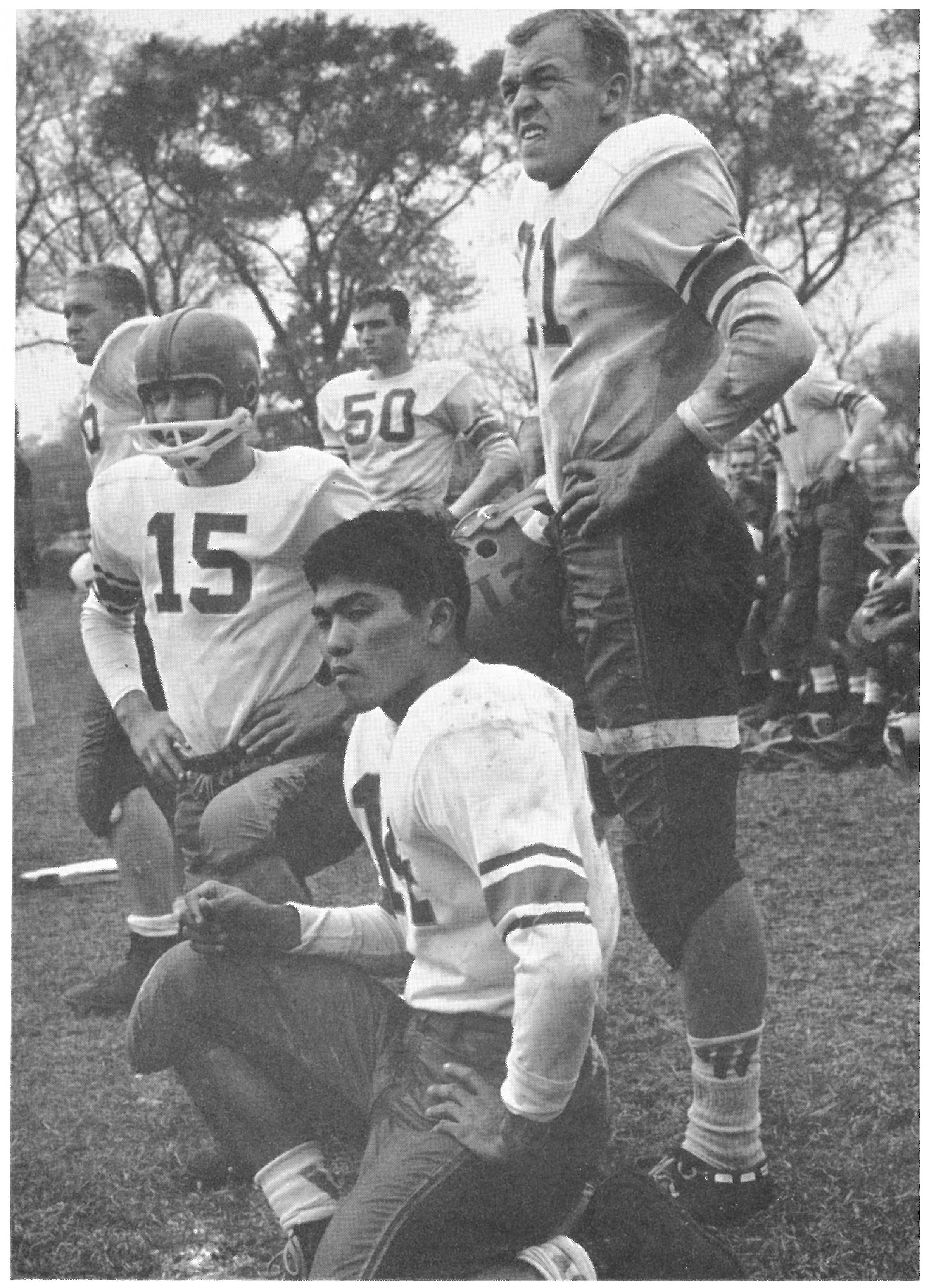 David Iha 1961 Football Photo in Tower Yearbook
