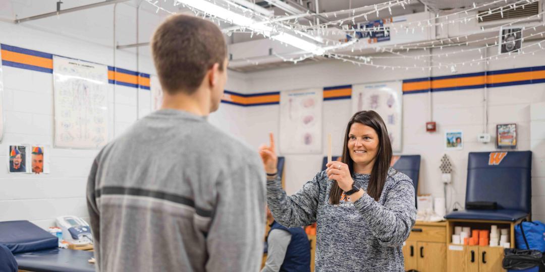Wheaton College Athletic Trainer Tricia Deter in Training Room