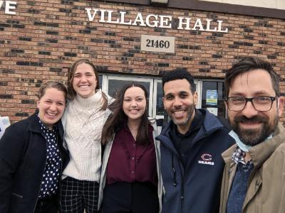 The Urban Outreach iLab Team outside Lynwood Village Hall