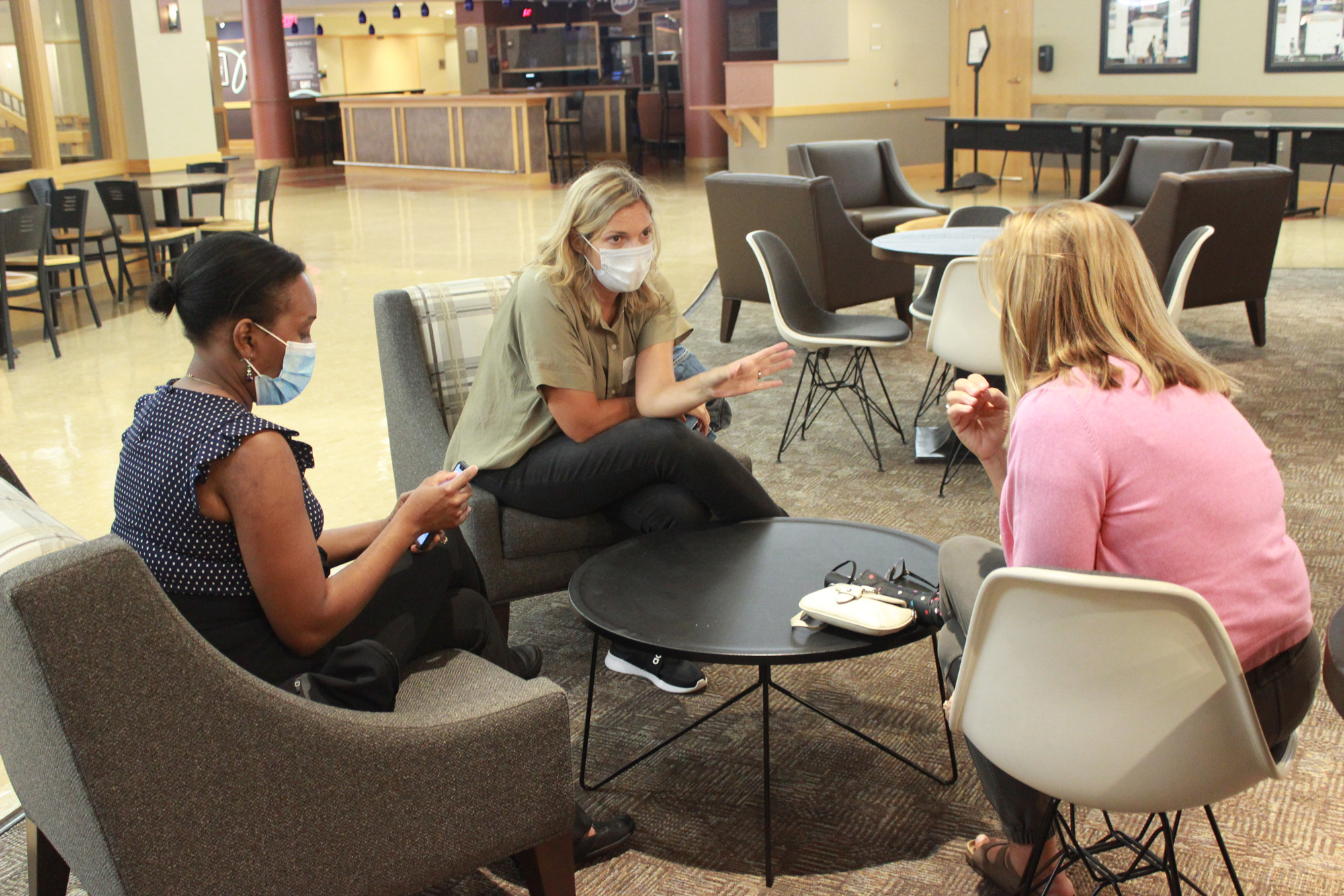 Students Discussing in Beamer Center at Wheaton College