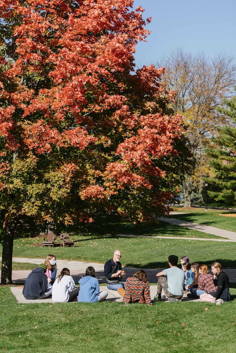 Wheaton College IL Art Class with David Hooker on Blanchard Lawn