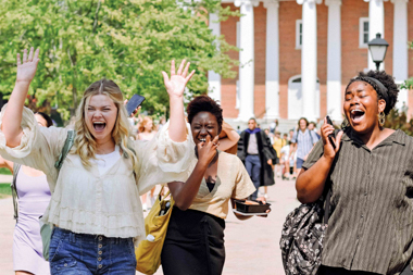 Wheaton College IL students celebrate the first day of classes 2023