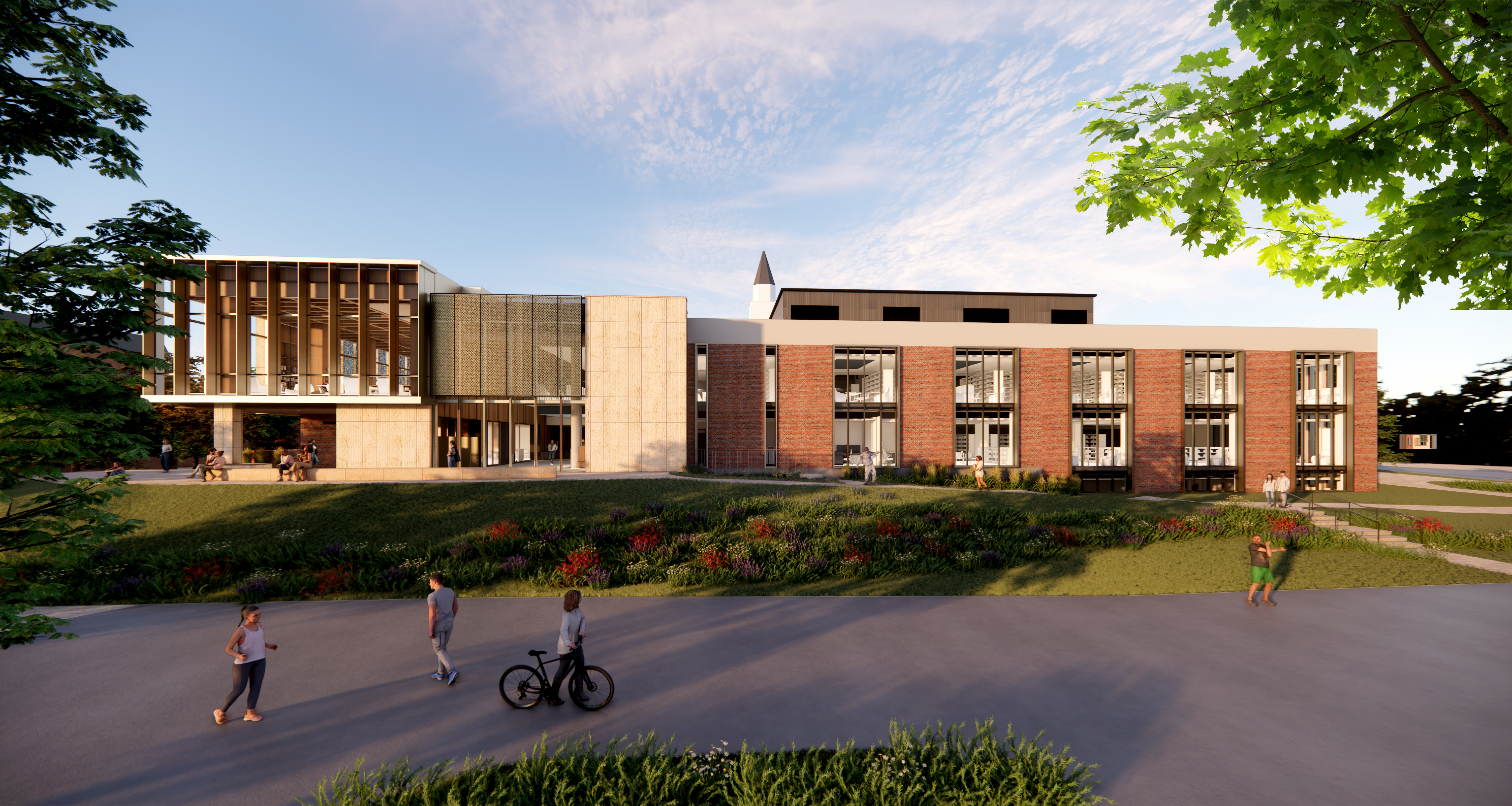 Architect rendering of new Wheaton College Library from the east wing