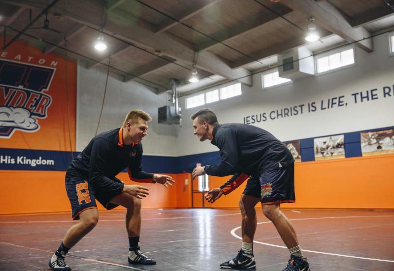 Pete Willson Wrestling Room and Wheaton College Wrestlers