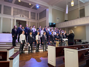 Wheaton College Men's Glee Club perform at a church in South Carolina