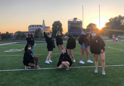 500x349 College Union on football field at sunset