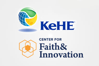 Logos for KeHE foods and Wheaton College Center for Faith and Innovation