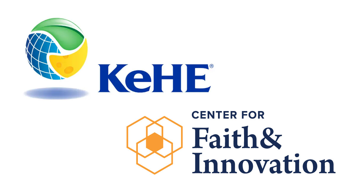 Logos for KeHE Foods and Wheaton College Center for Faith and Innovation