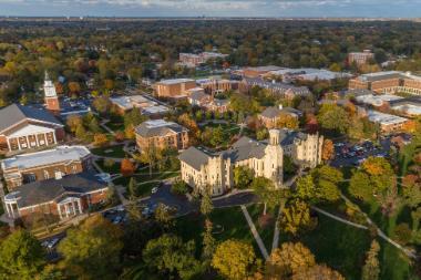 Aerial View of Wheaton College in Autumn