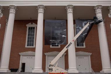 Billy Graham Center banner for temporary memorial exhibit