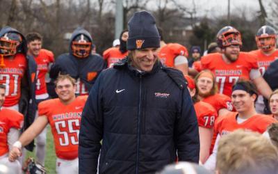 Mike Swider with Football Team Wheaton College IL