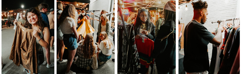 Students at the Paradigm Thrift Popup Store